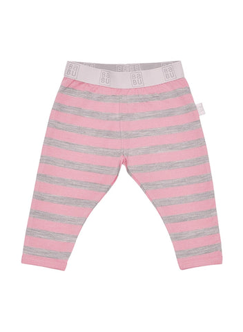 Babu Merino Wool Leggings - Pink Stripe