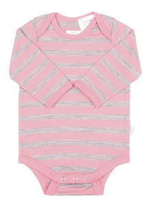 Babu Merino Bodysuit pink stripe