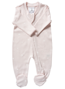Babu Organic Cotton Long Sleeved Onesie Pink Star
