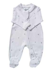 Babu Organic Cotton Long Sleeved Onesie Grey Star