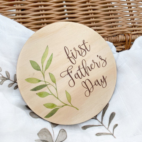 My First Father's Day Milstone Plaque - timber colour