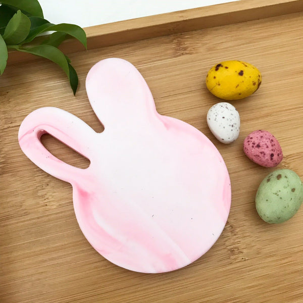 Easter Edition CHOCOLATE BUNNY & BEAR Silicone Teething Disc