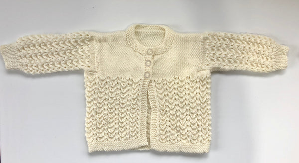 Hand Knitted Merino Wool Jumper/ Cardigan 0-3m 3-6m